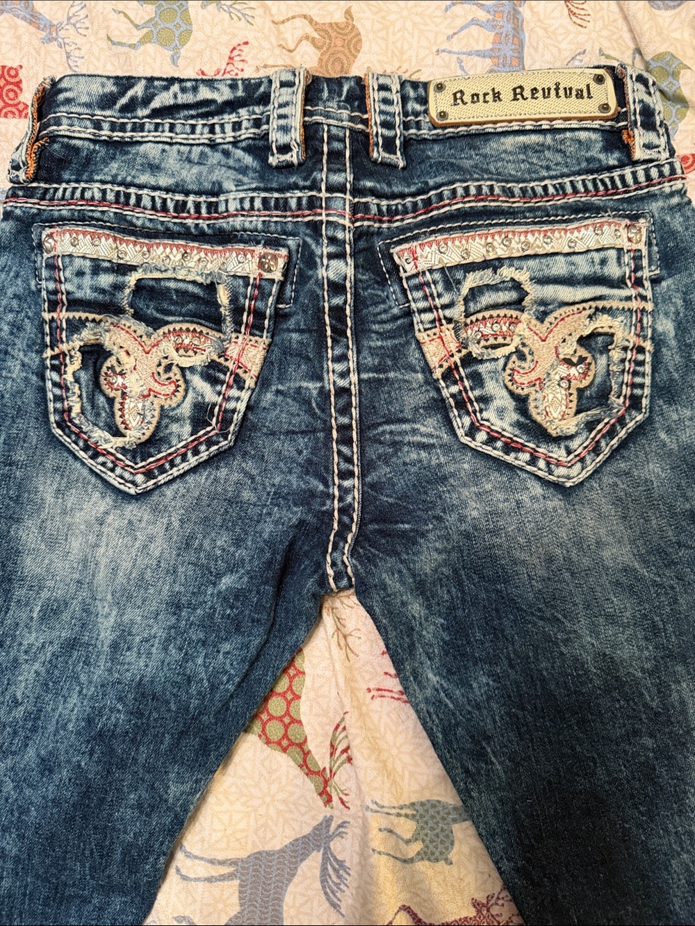 Rock Revival Luiza Women's Straight Jeans - Stonewash Blue, 28